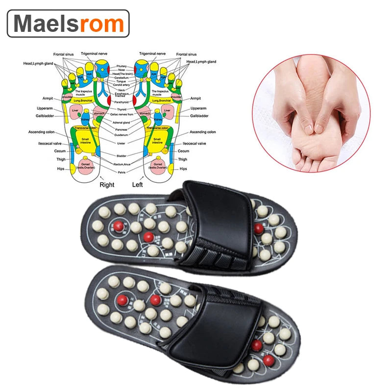 Acupressure Foot Massager Plantar Fasciitis Relief Acupoint Reflexology Stimulation Massage Sandals Slippers Shoes