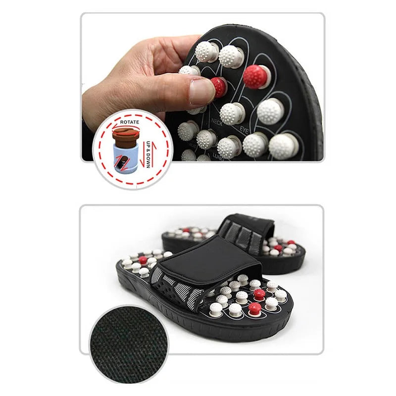 Acupressure Foot Massager Plantar Fasciitis Relief Acupoint Reflexology Stimulation Massage Sandals Slippers Shoes