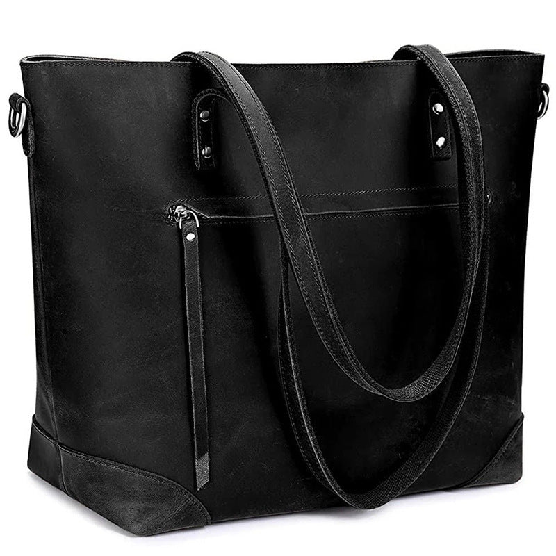 Retro Oil Wax Skin Leisure Tote Handbag