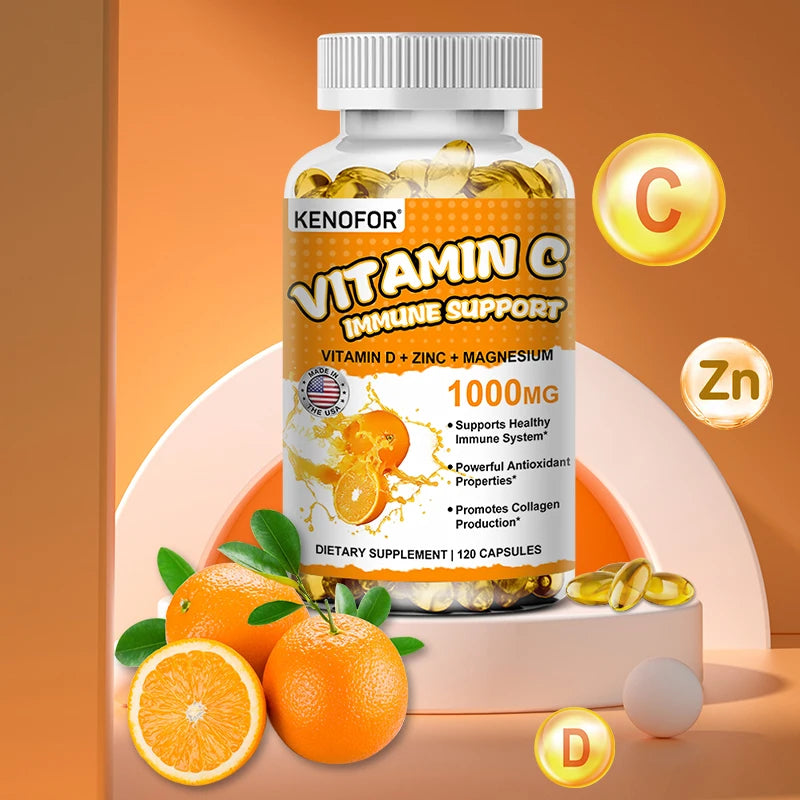 Vitamin C Supplement - Antioxidant, Promotes Collagen Production and Skin Health Essential Nutrient To Support Immune Health