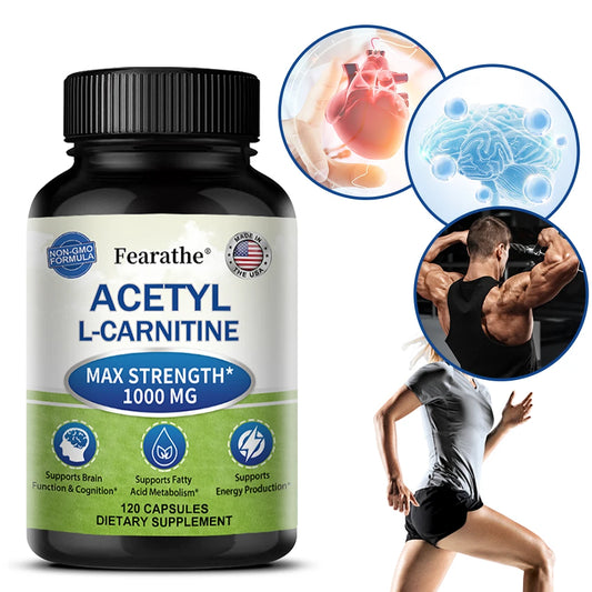 Acetyl L-Carnitine Supplement 1000 mg, Brain and Nerve Cell Function, Fatty Acid Metabolism, Brain Enhancer