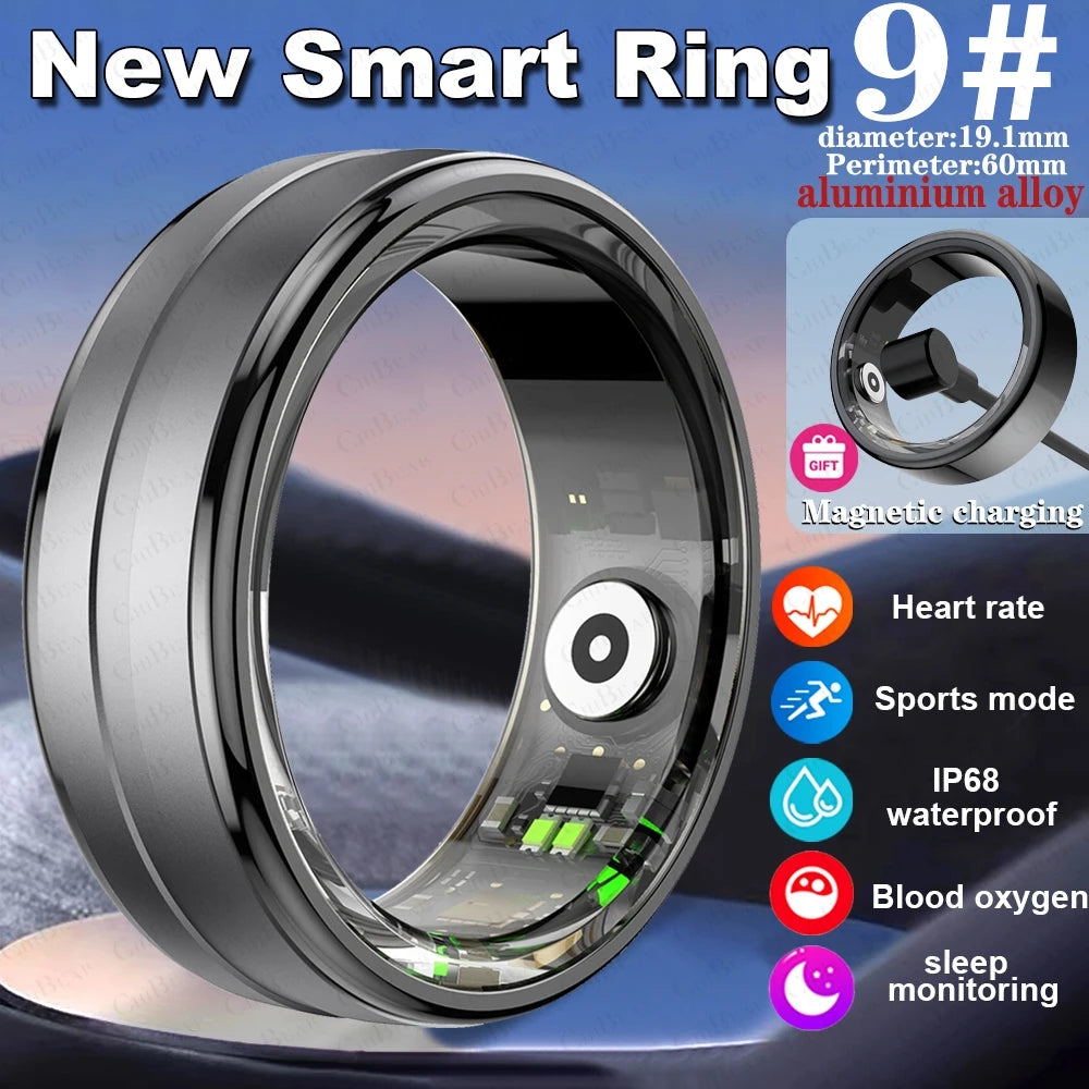 2024 New 5ATM Waterproof SmartRing Military Grade Titanium Steel Shell Health Monitoring Multi Sport Mode Smart Ring Men Women