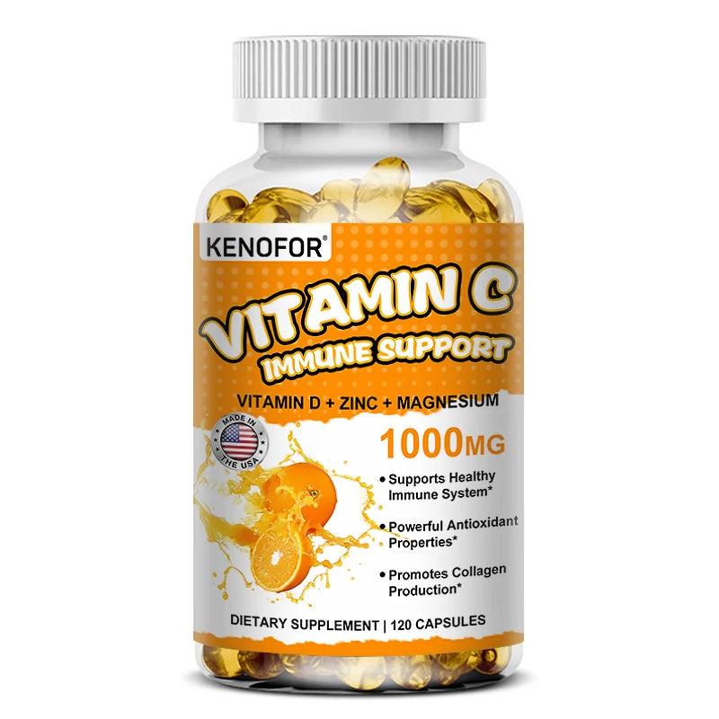 Vitamin C Supplement - Antioxidant, Promotes Collagen Production and Skin Health Essential Nutrient To Support Immune Health