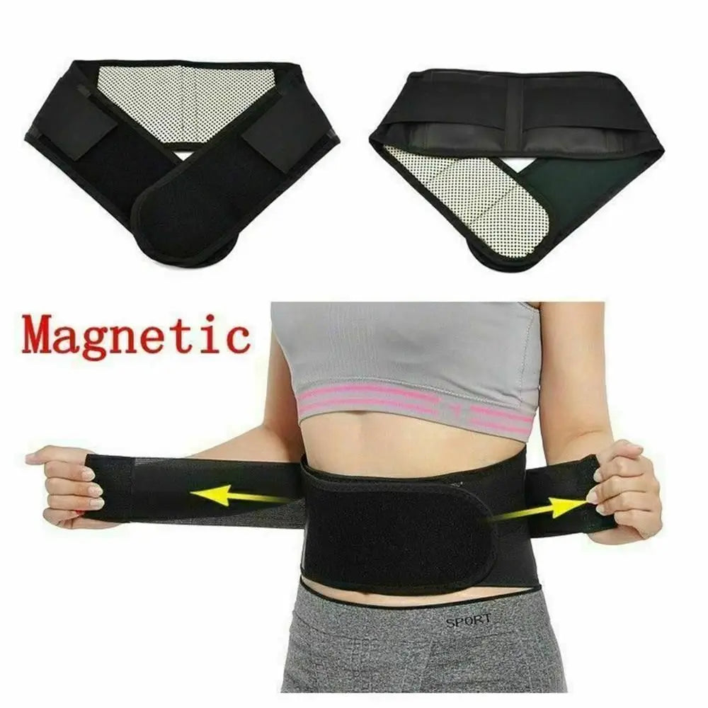 S-XL Adjustable Self Heating Magnetic Therapy Back Support Brace Belt Lumbar Lower Waist Double Pain Relief Relief Health Care