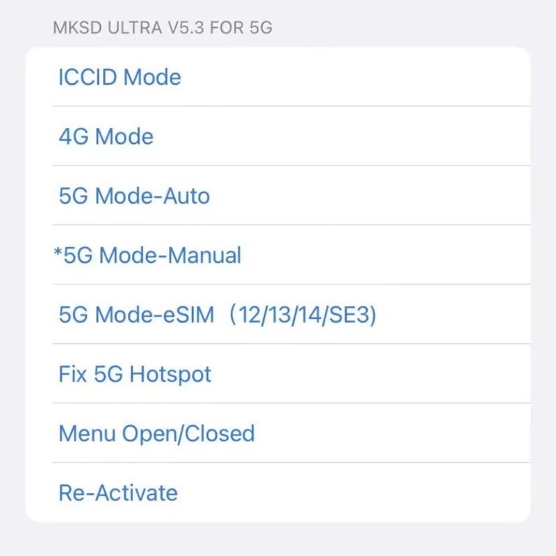 1Pc TOP NEWEST MKSD ULTRA V5.3 adhesive 5G MODE QPE IOS16.X IP14 12 sprint cricket metroPCs T-mobile SoftBank