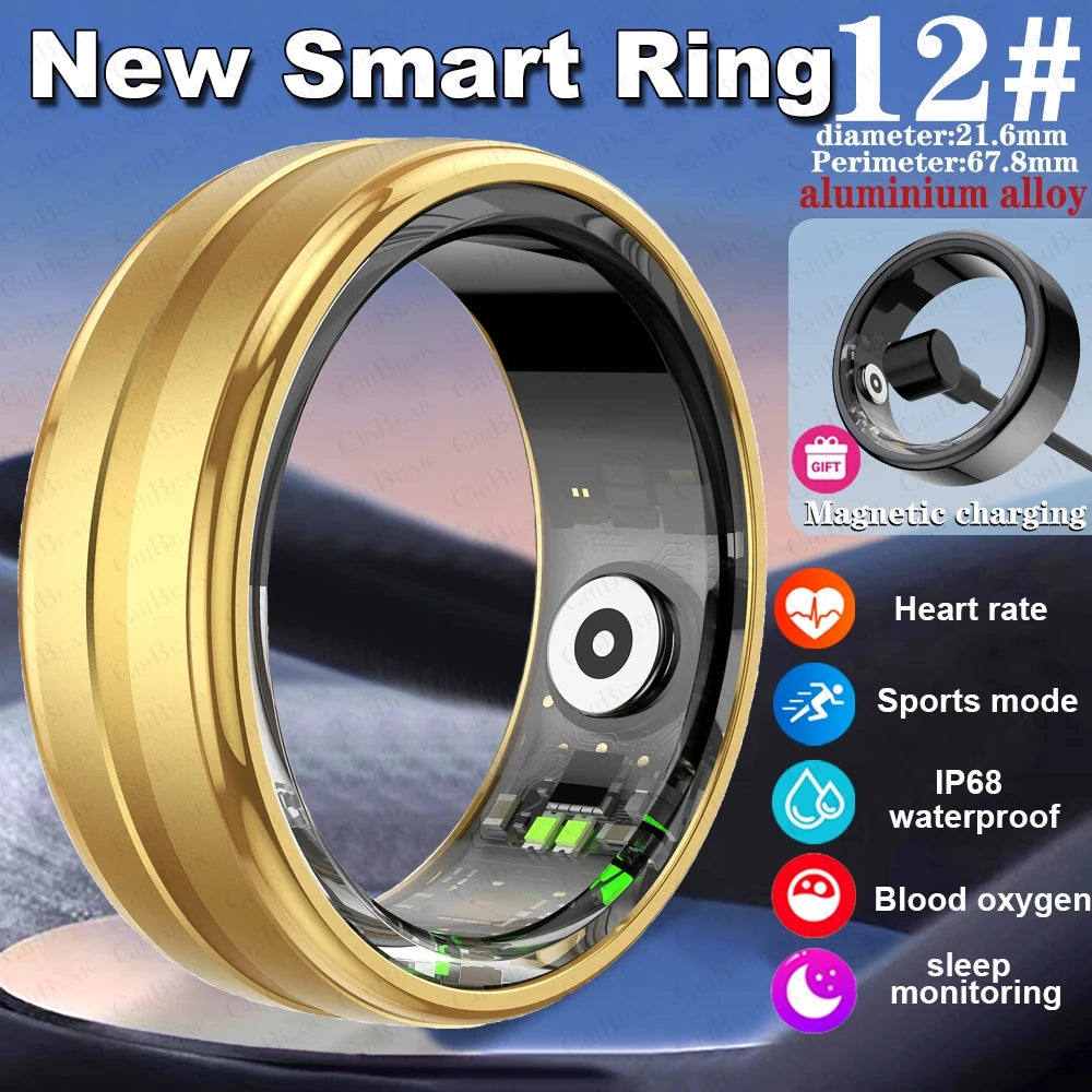 2024 New 5ATM Waterproof SmartRing Military Grade Titanium Steel Shell Health Monitoring Multi Sport Mode Smart Ring Men Women