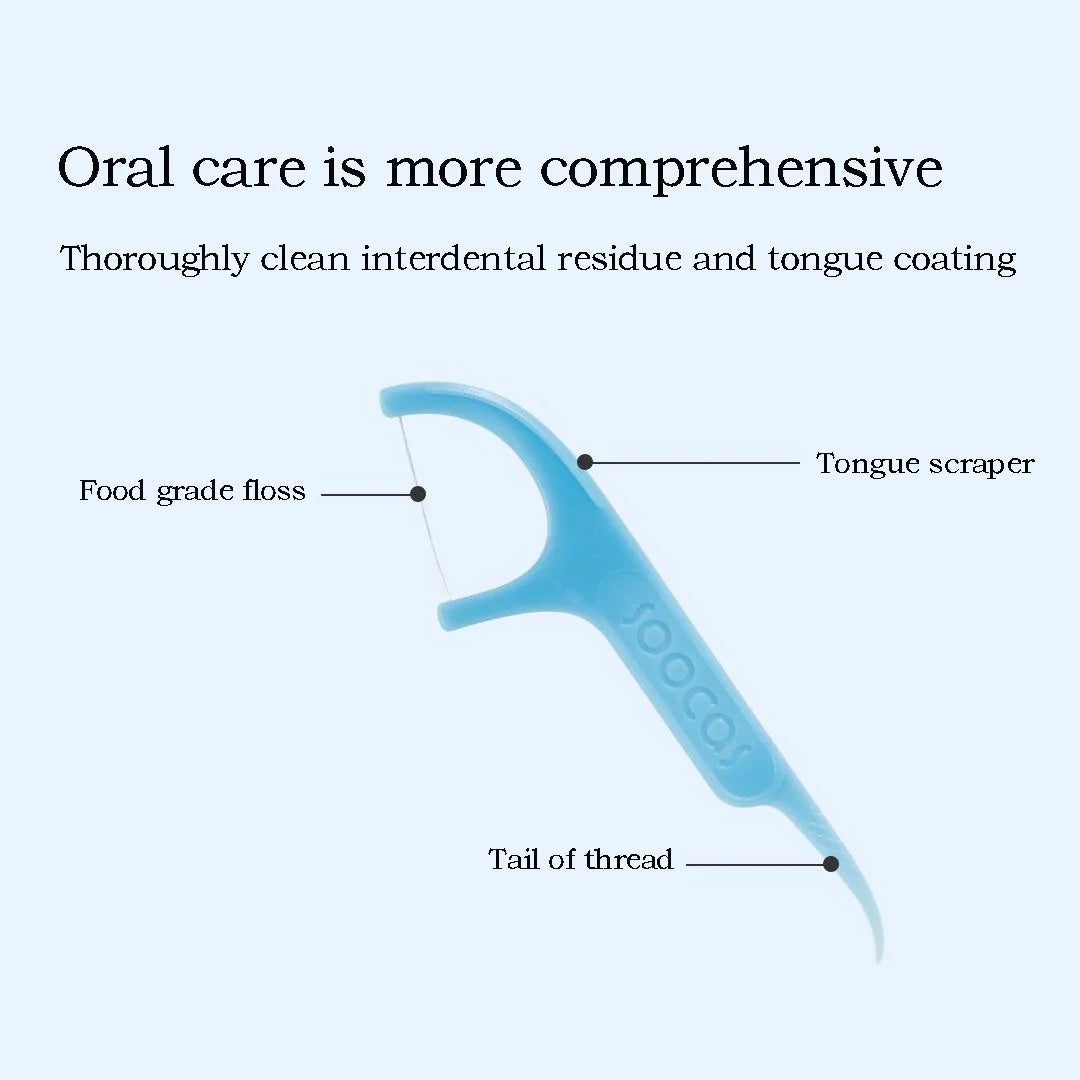 300pcs SOOCAS Professional Dental Flosser Ergonomic Design FDA Testing Food Grade-New/Old Versions Delivered Randomly