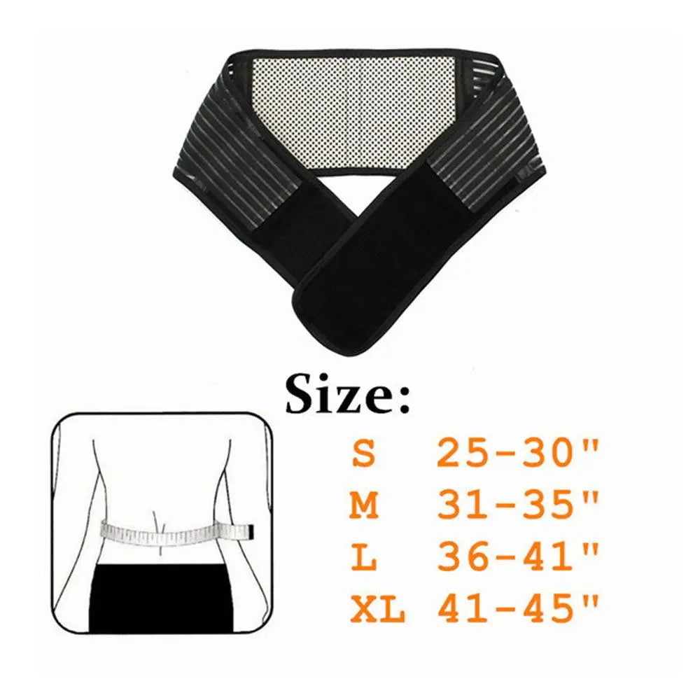 S-XL Adjustable Self Heating Magnetic Therapy Back Support Brace Belt Lumbar Lower Waist Double Pain Relief Relief Health Care