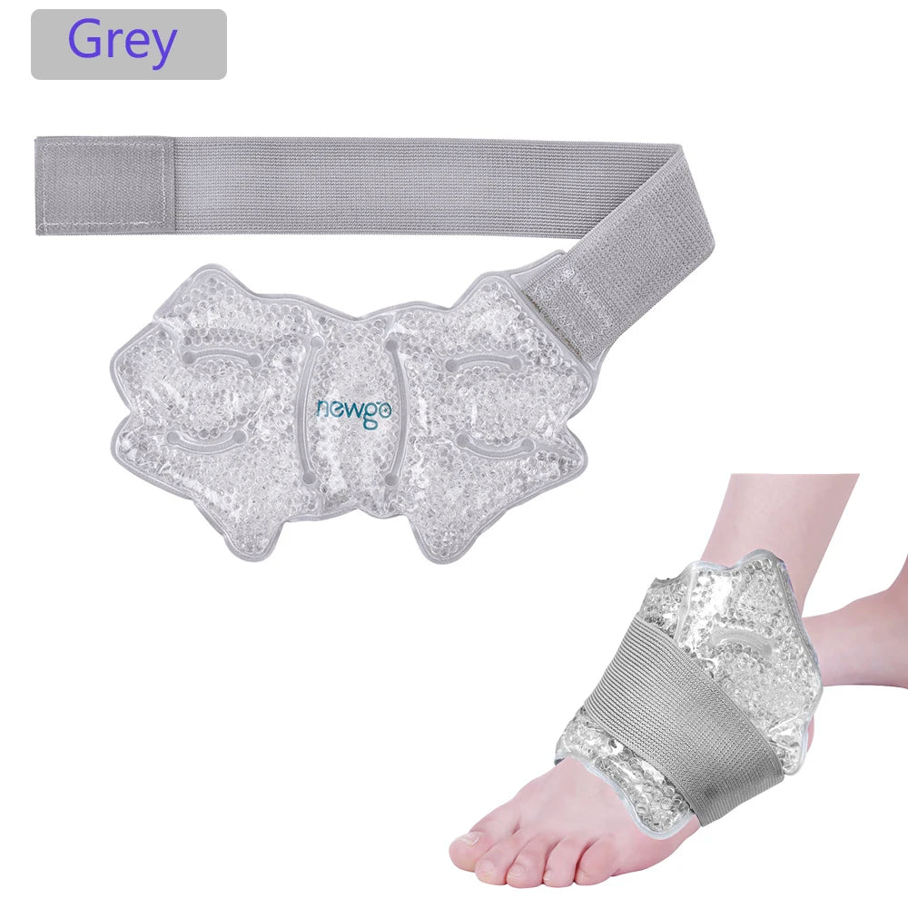 Reusable Ankle Brace Ice Pack for Hot Cold Therapy Flexible Gel Beads Foot Cooling Aid Sports Injuries Pain Relief Ankle Support