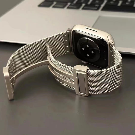 Stainless Steel Mesh Loop for Apple Watch Ultra 2 1 Band 49mm 45mm 44mm 42mm 41mm 40mm 38mm Strap iWatch 9 8 7 6 5 4 3 SE Wrist