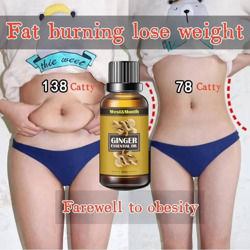 Herbal Slimming Oil Quick Weight Lose Fat Burning Belly Thigh Massage Essential Oil Anti Cellulite Gift Slimming Stickers Free