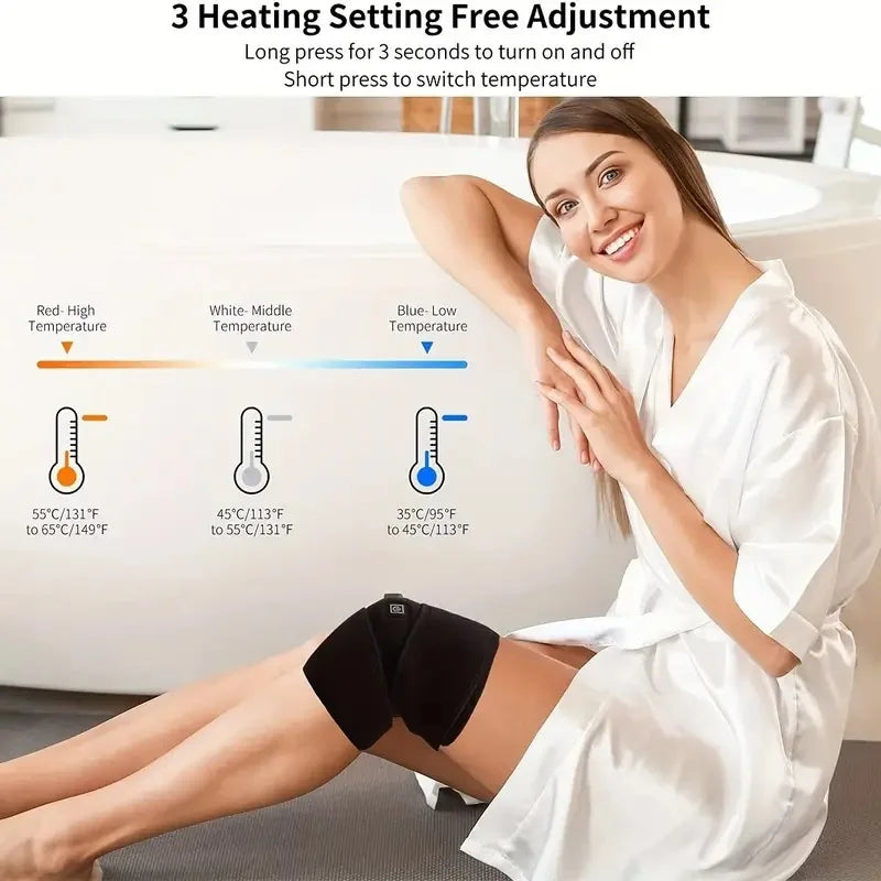 Heated Knee Brace Wrap Heating Pads for Knee Fast Heating Electric Heat Pad 3 Adjustable Suitable for both men and women