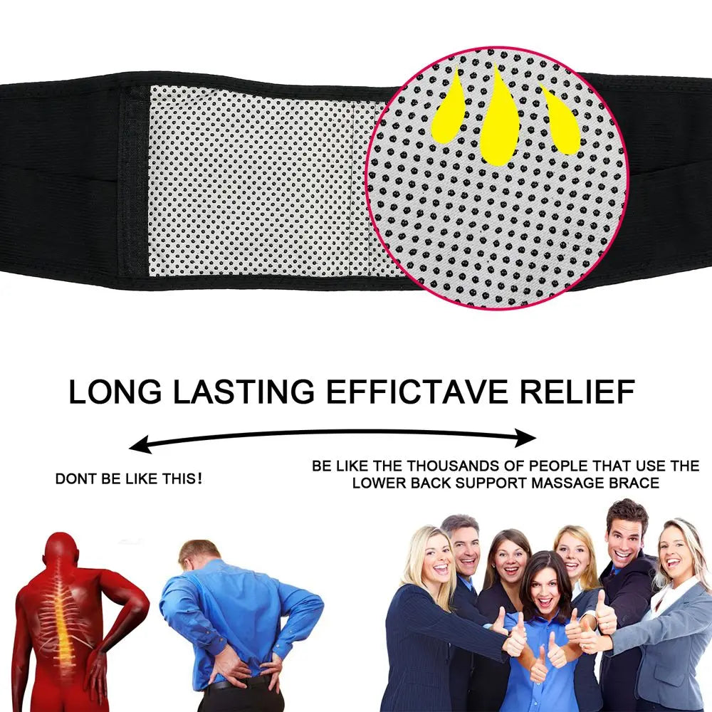 S-XL Adjustable Self Heating Magnetic Therapy Back Support Brace Belt Lumbar Lower Waist Double Pain Relief Relief Health Care