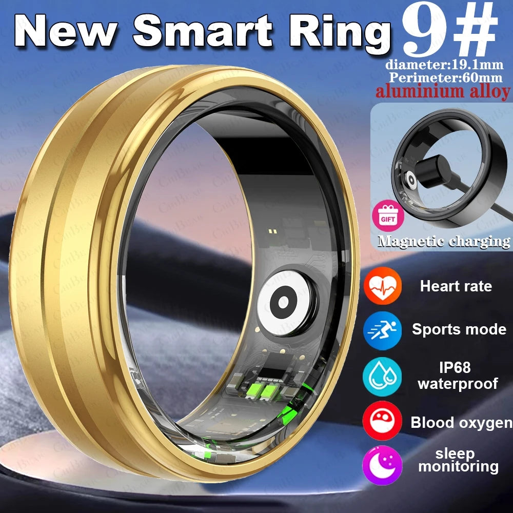 2024 New 5ATM Waterproof SmartRing Military Grade Titanium Steel Shell Health Monitoring Multi Sport Mode Smart Ring Men Women