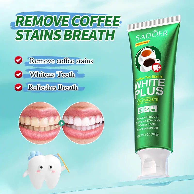 SADOER Toothpaste Removal Coffee and Tea Stain Oral Care Deep Cleaning Teeth Solidifying Gum Care Toothpaste