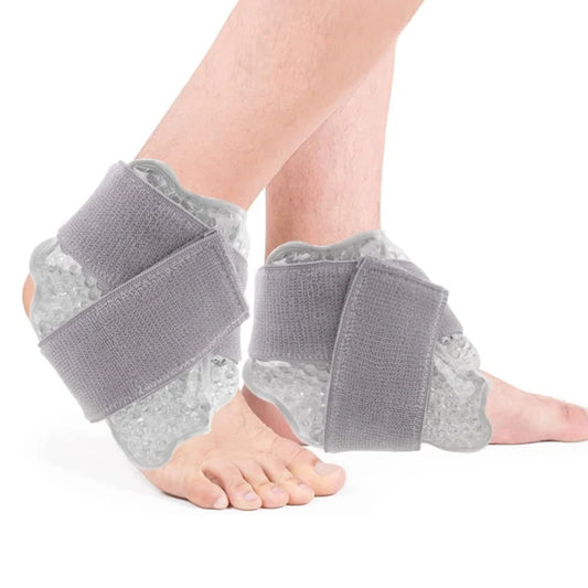 Reusable Ankle Brace Ice Pack for Hot Cold Therapy Flexible Gel Beads Foot Cooling Aid Sports Injuries Pain Relief Ankle Support