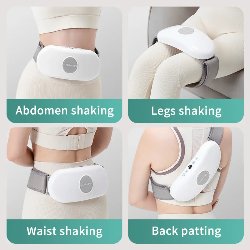 Electric Belly Shaking Massager Portable Wireless Abdominal Massage Belt Machine with Vibration Multi Modes Heated Fat Burner