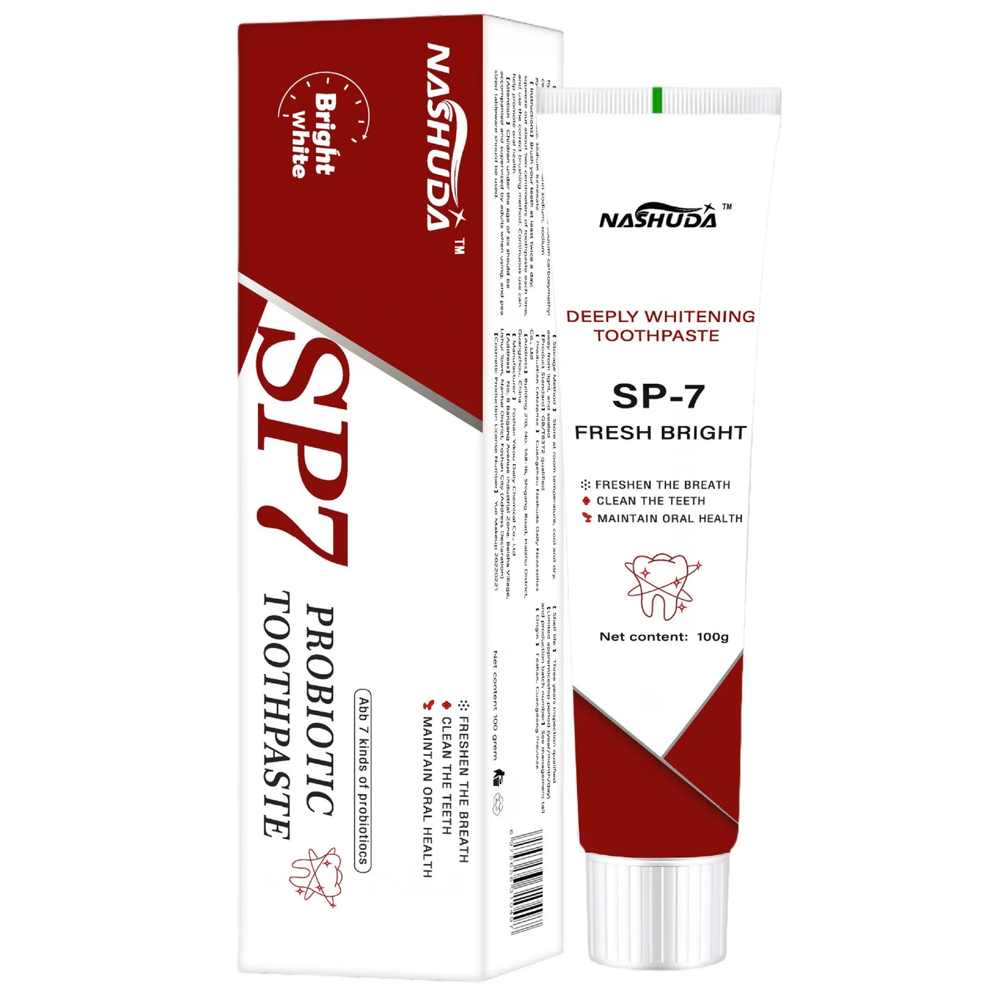 Sp-7 Probiotic Toothpaste Removing Bad Breath Yellow Teeth Stains Brighten whitening Fresh Breath Oral Health Management Product