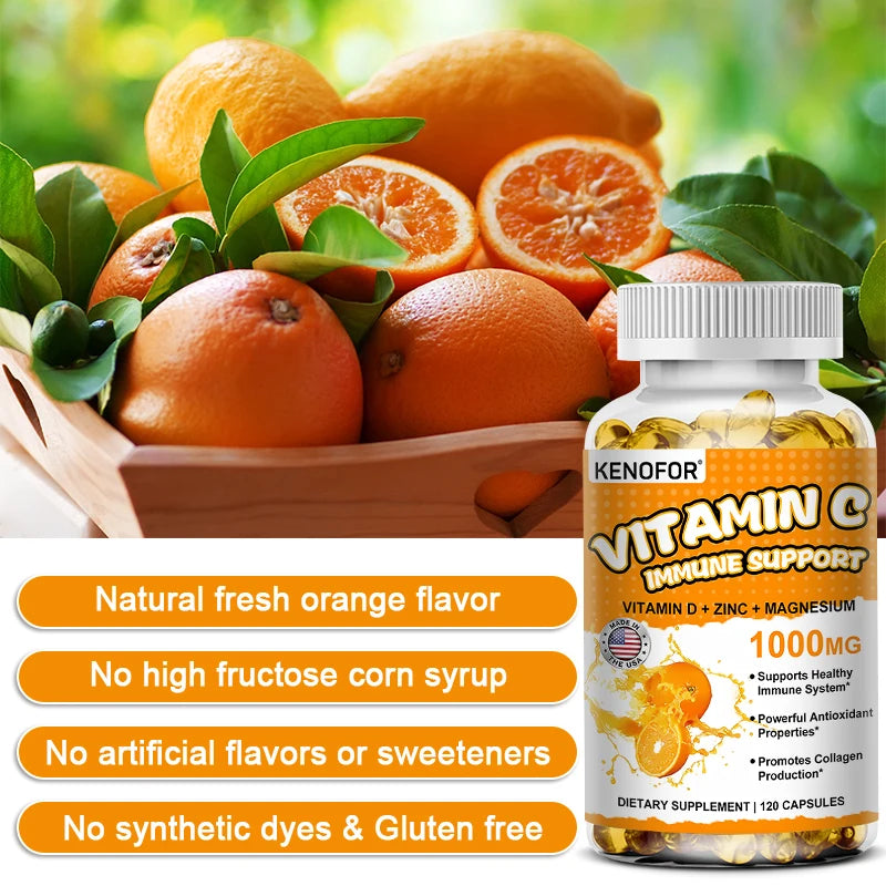 Vitamin C Supplement - Antioxidant, Promotes Collagen Production and Skin Health Essential Nutrient To Support Immune Health