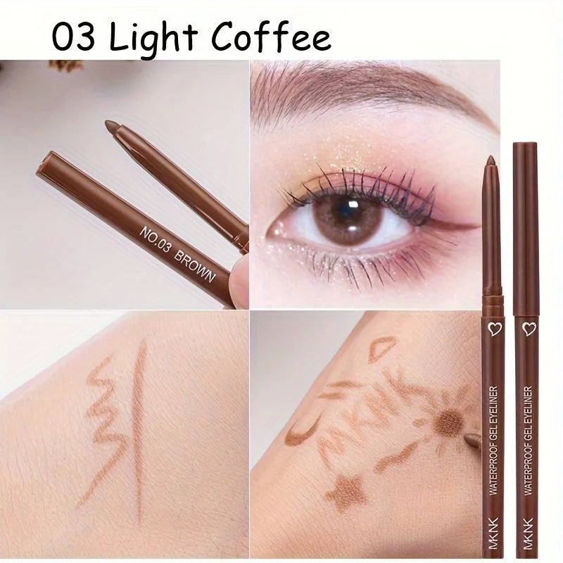 5 Colors Eyeliner Pencil Waterproof Long-lasting Blue Black Brown Easy Wearing Eyeliner Pen