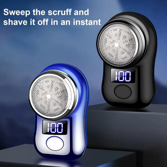 Portable Electric Shaver LED Display USB Rechargeable Mini Travel Men Rotary Razor Cordless Hair Beard Trimmer Remover Tool