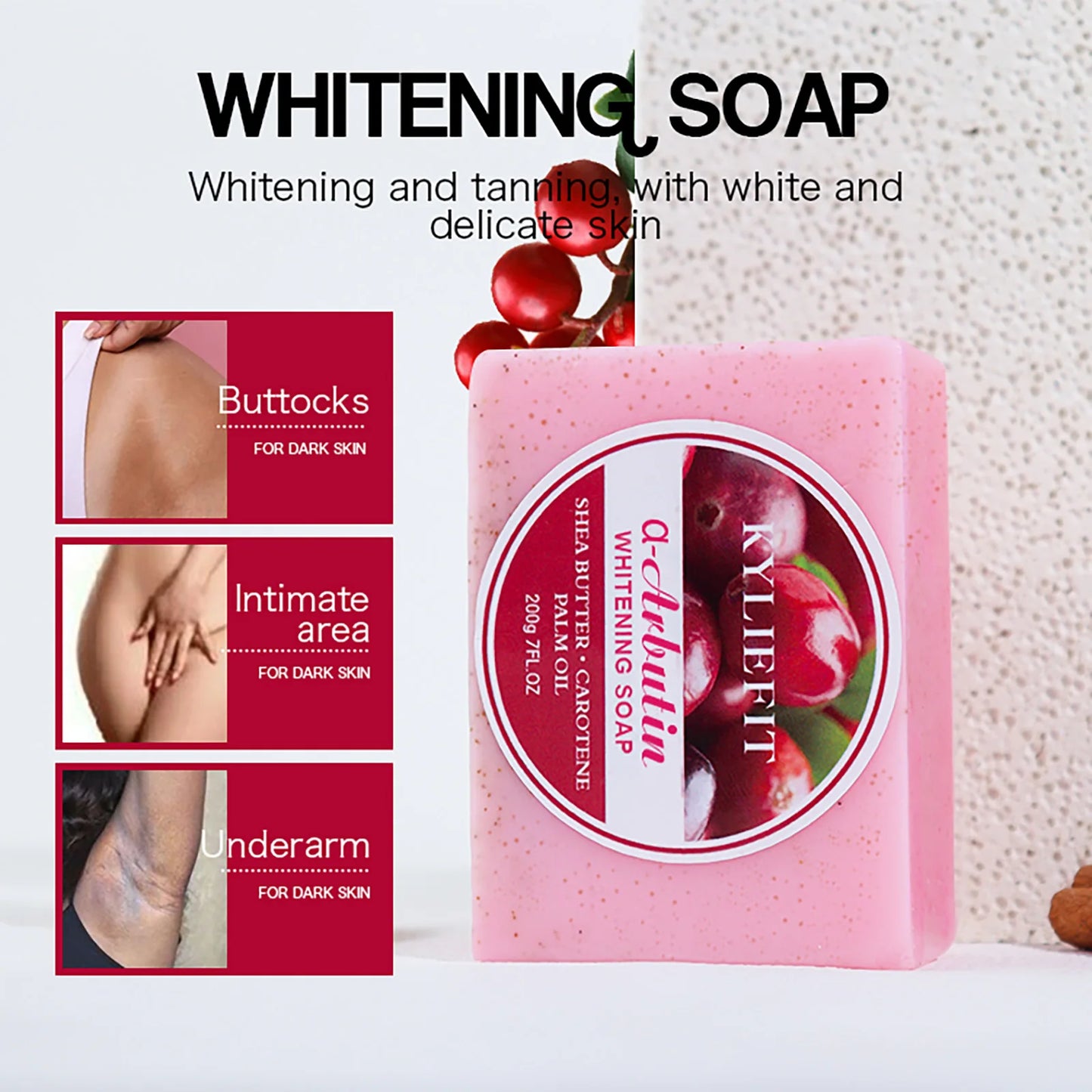 Brightening Soap Bar For Face And Body, Clean Skin  With Shea Butter, Carotene, Palm Oil, Arbutin, Oil Control, Soft Skin