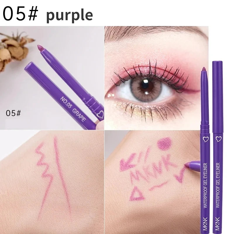 5 Colors Eyeliner Pencil Waterproof Long-lasting Blue Black Brown Easy Wearing Eyeliner Pen