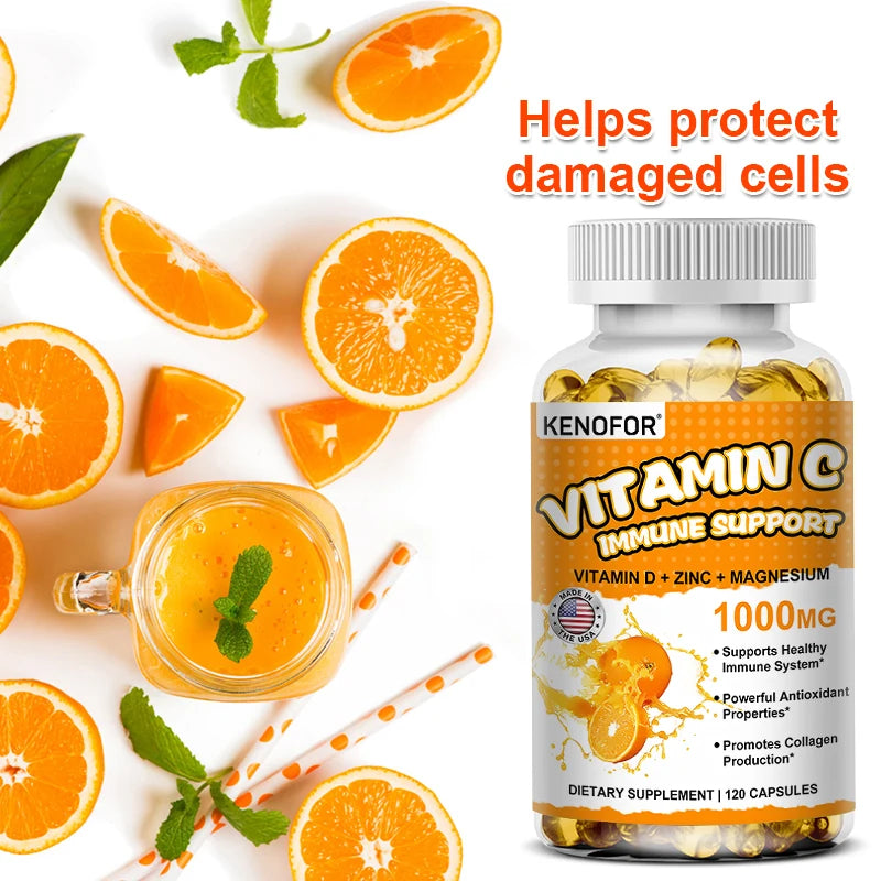 Vitamin C Supplement - Antioxidant, Promotes Collagen Production and Skin Health Essential Nutrient To Support Immune Health